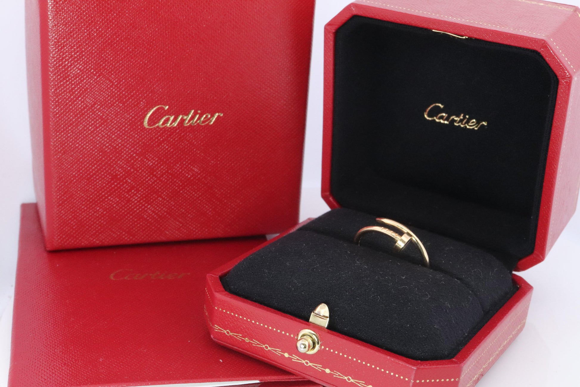 Vintage Cartier Juste un Clou Ring. 18k YG Original Papers Genuine Cartier Band.
