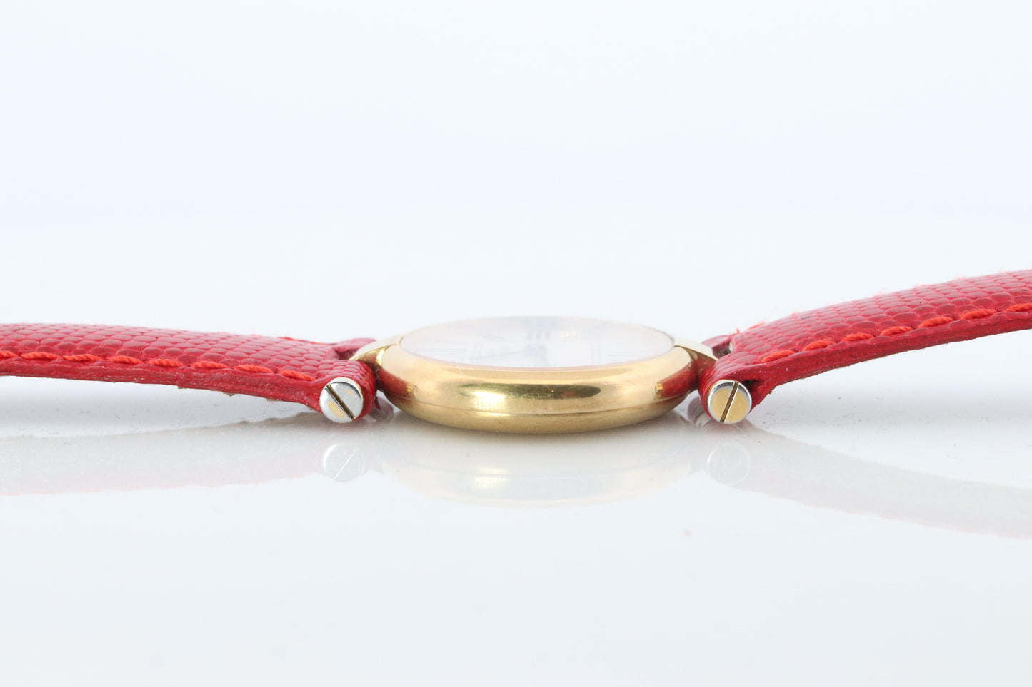 Genuine Cartier Watch. Must de Cartier Vendome Round Argent Vermeil White Face