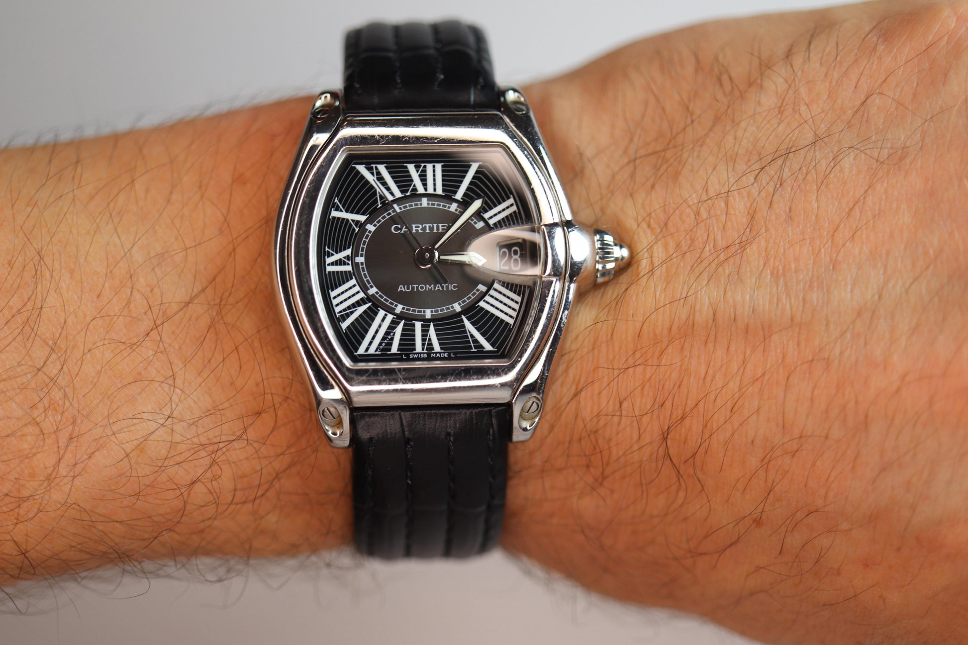 Cartier Roadster 2510. Black Dial Cartier Automatic W62041V3 Mens Watch