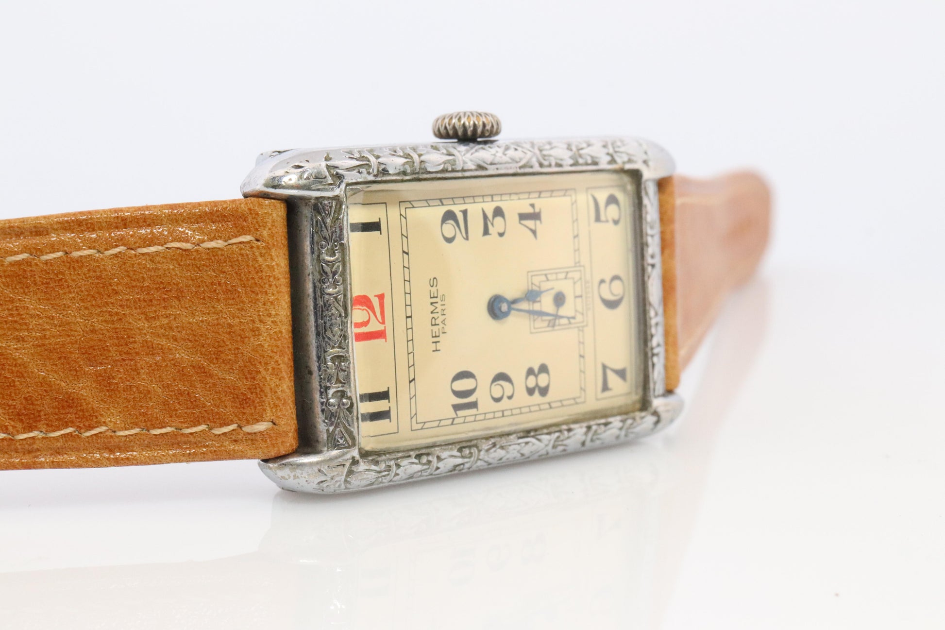 Antique HERMES Tank watch. Art Deco Genuine Hermes Manual wristwatch.