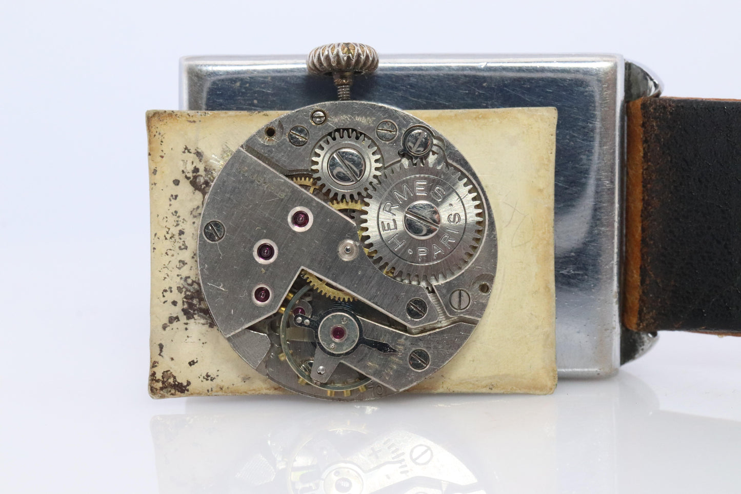 Antique HERMES Tank watch. Art Deco Genuine Hermes Manual wristwatch.