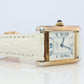 Vintage Must de Cartier Tank Gold Dial Watch. Vermeil ARGENT Small Tank
