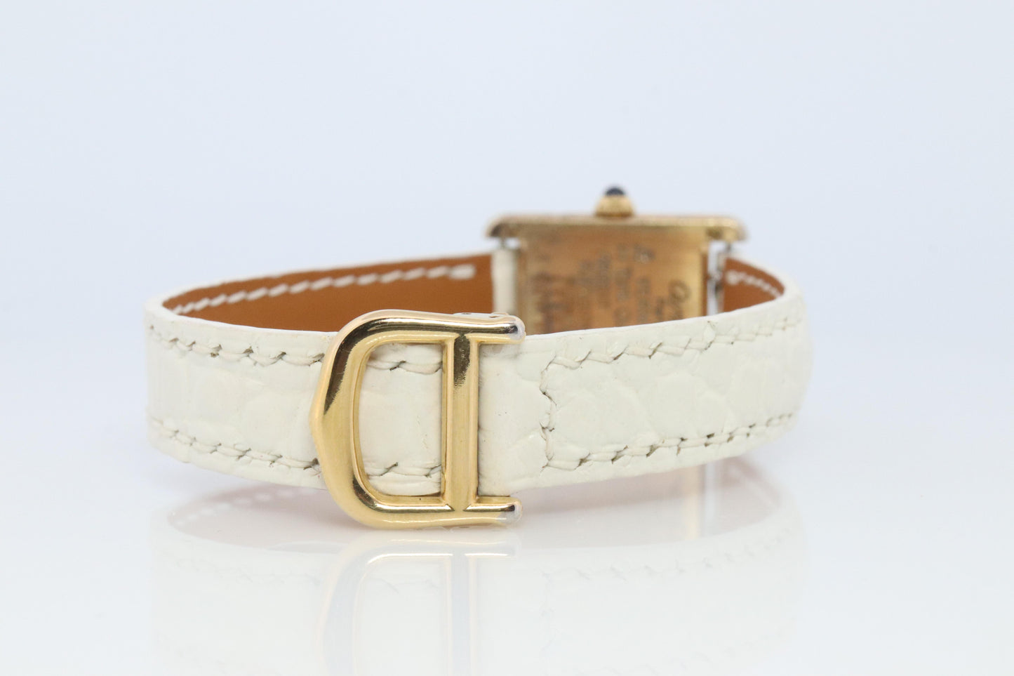 Vintage Must de Cartier Tank Gold Dial Watch. Vermeil ARGENT Small Tank