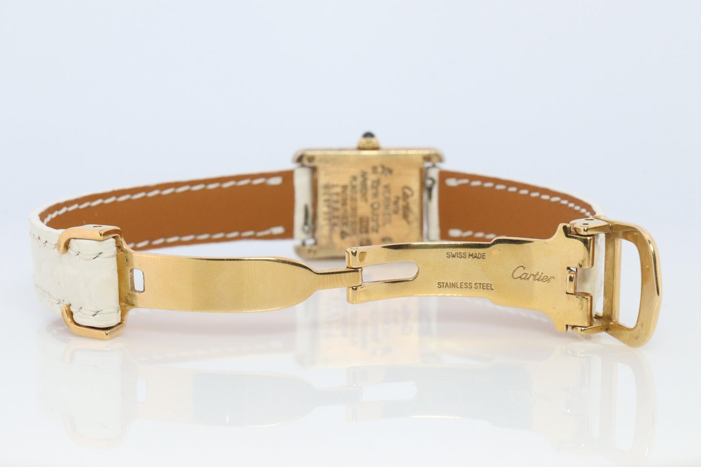 Vintage Must de Cartier Tank Gold Dial Watch. Vermeil ARGENT Small Tank