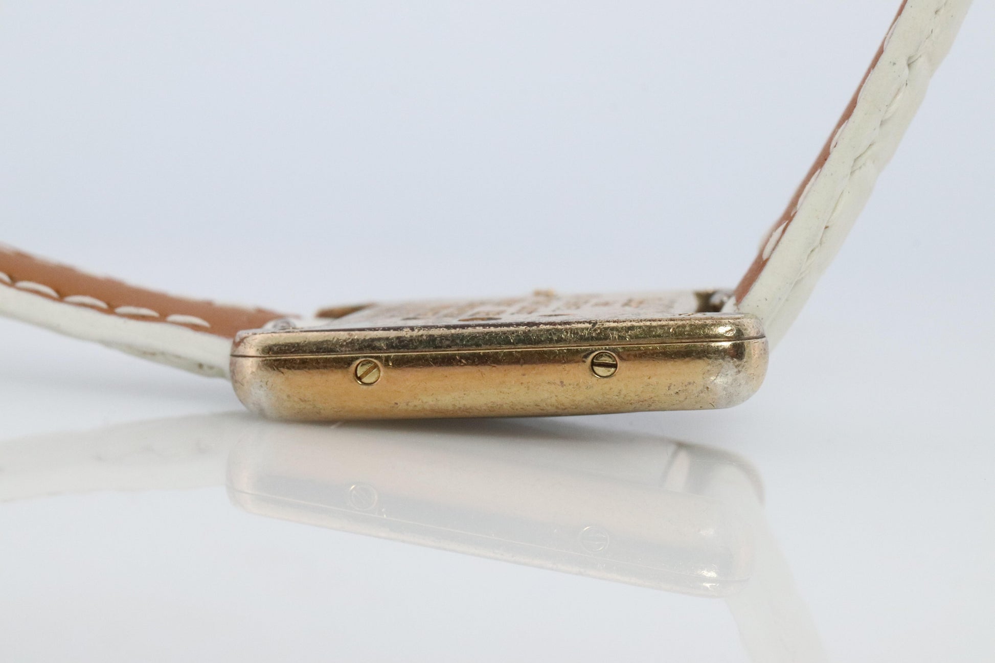 Vintage Must de Cartier Tank Gold Dial Watch. Vermeil ARGENT Small Tank