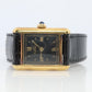 Vintage Must de Cartier Tank Black Dial Watch Vermeil ARGENT Small Manual Tank