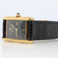 Vintage Must de Cartier Tank Black Dial Watch Vermeil ARGENT Small Manual Tank