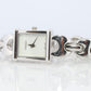 Vintage GUCCI Quartz 1800L  Watch. Gucci Ladies Silver Tone White Dial.