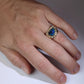 Boulder Opal Diamond Ring. 18k Gold Genuine Opal Diamond Set Ring.