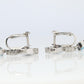 Sapphire Aquamarine Dangle Earrings. Platinum PT950 Unpierced Clip On Earrings