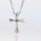 Platinum 18k Alexandrite Cross Pendant. Genuine Alexandrite Crucifix Necklace