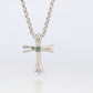 Platinum 18k Alexandrite Cross Pendant. Genuine Alexandrite Crucifix Necklace