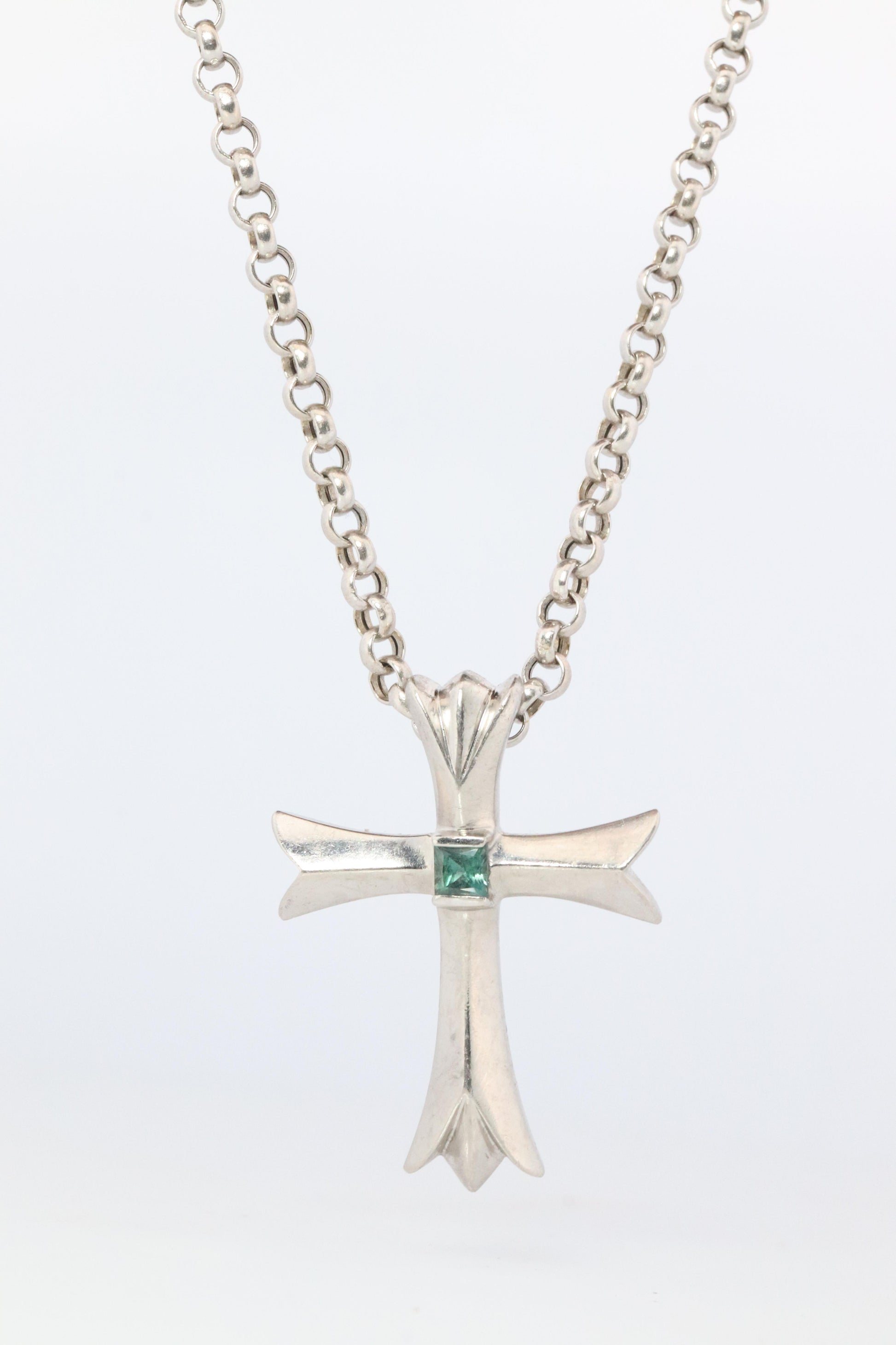 Platinum 18k Alexandrite Cross Pendant. Genuine Alexandrite Crucifix Necklace