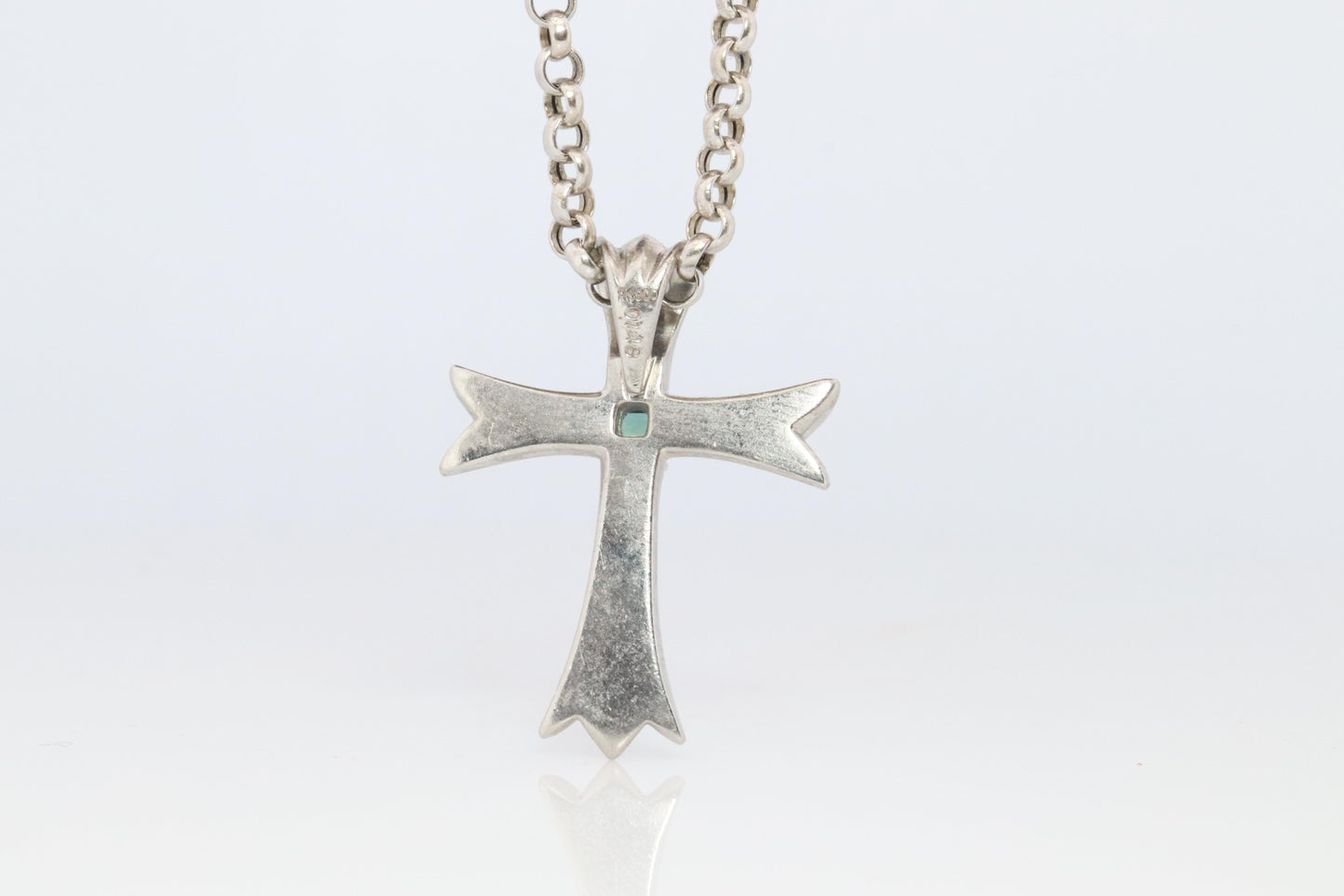 Platinum 18k Alexandrite Cross Pendant. Genuine Alexandrite Crucifix Necklace