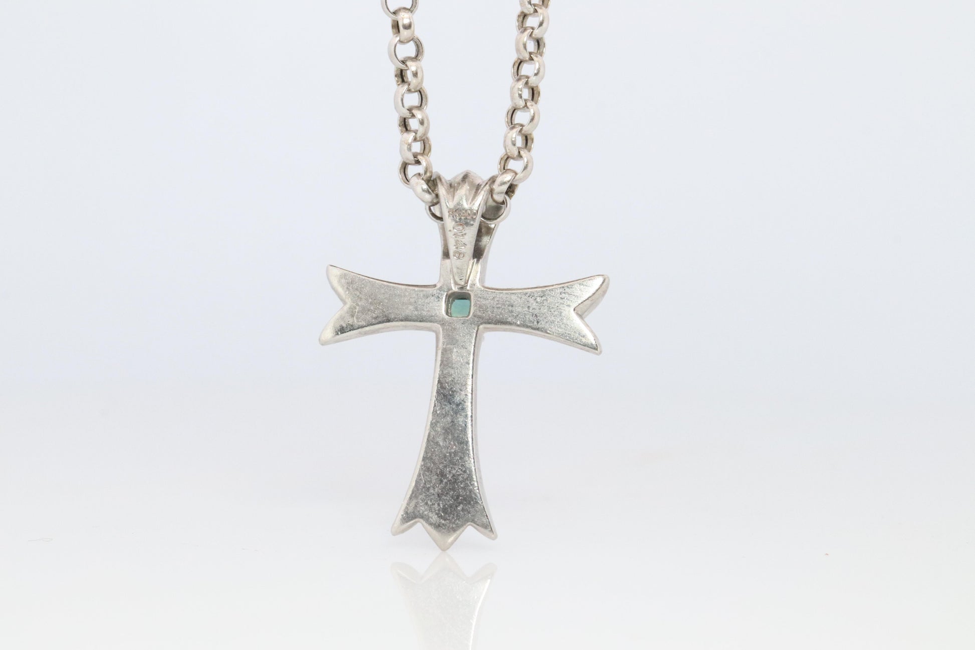 Platinum 18k Alexandrite Cross Pendant. Genuine Alexandrite Crucifix Necklace