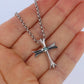 Platinum 18k Alexandrite Cross Pendant. Genuine Alexandrite Crucifix Necklace
