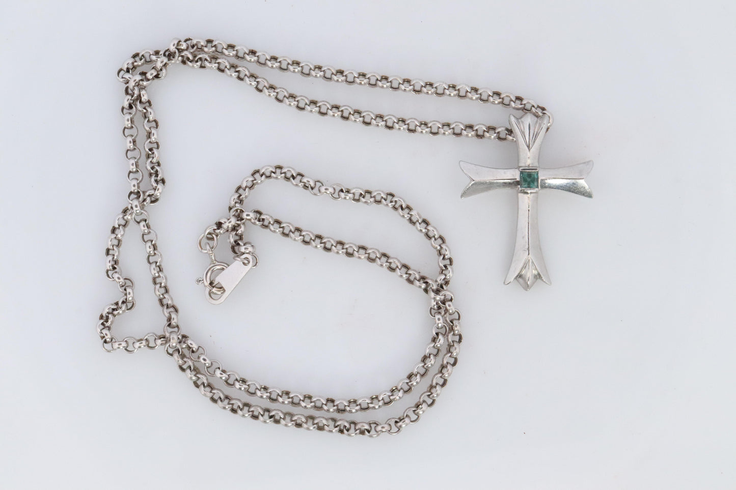 Platinum 18k Alexandrite Cross Pendant. Genuine Alexandrite Crucifix Necklace