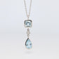 Genuine Tiffany and Co Aquamarine Necklace. 18k WG Tiffany Aqua Diamond Pendant