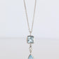 Genuine Tiffany and Co Aquamarine Necklace. 18k WG Tiffany Aqua Diamond Pendant