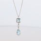 Genuine Tiffany and Co Aquamarine Necklace. 18k WG Tiffany Aqua Diamond Pendant
