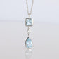 Genuine Tiffany and Co Aquamarine Necklace. 18k WG Tiffany Aqua Diamond Pendant
