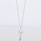 Genuine Tiffany and Co Aquamarine Necklace. 18k WG Tiffany Aqua Diamond Pendant