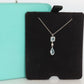 Genuine Tiffany and Co Aquamarine Necklace. 18k WG Tiffany Aqua Diamond Pendant