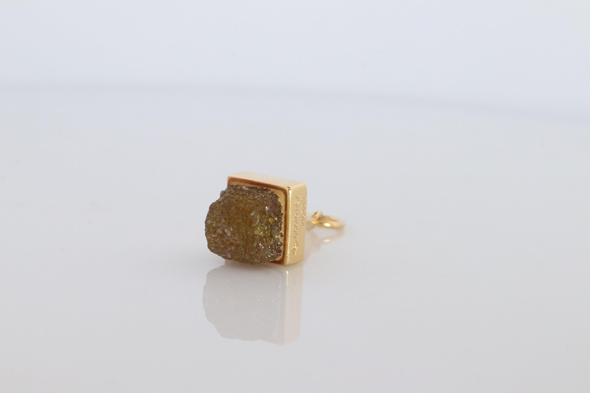 Genuine Cartier Diamond Pendant. 18k YG Rough Diamond Pendant.