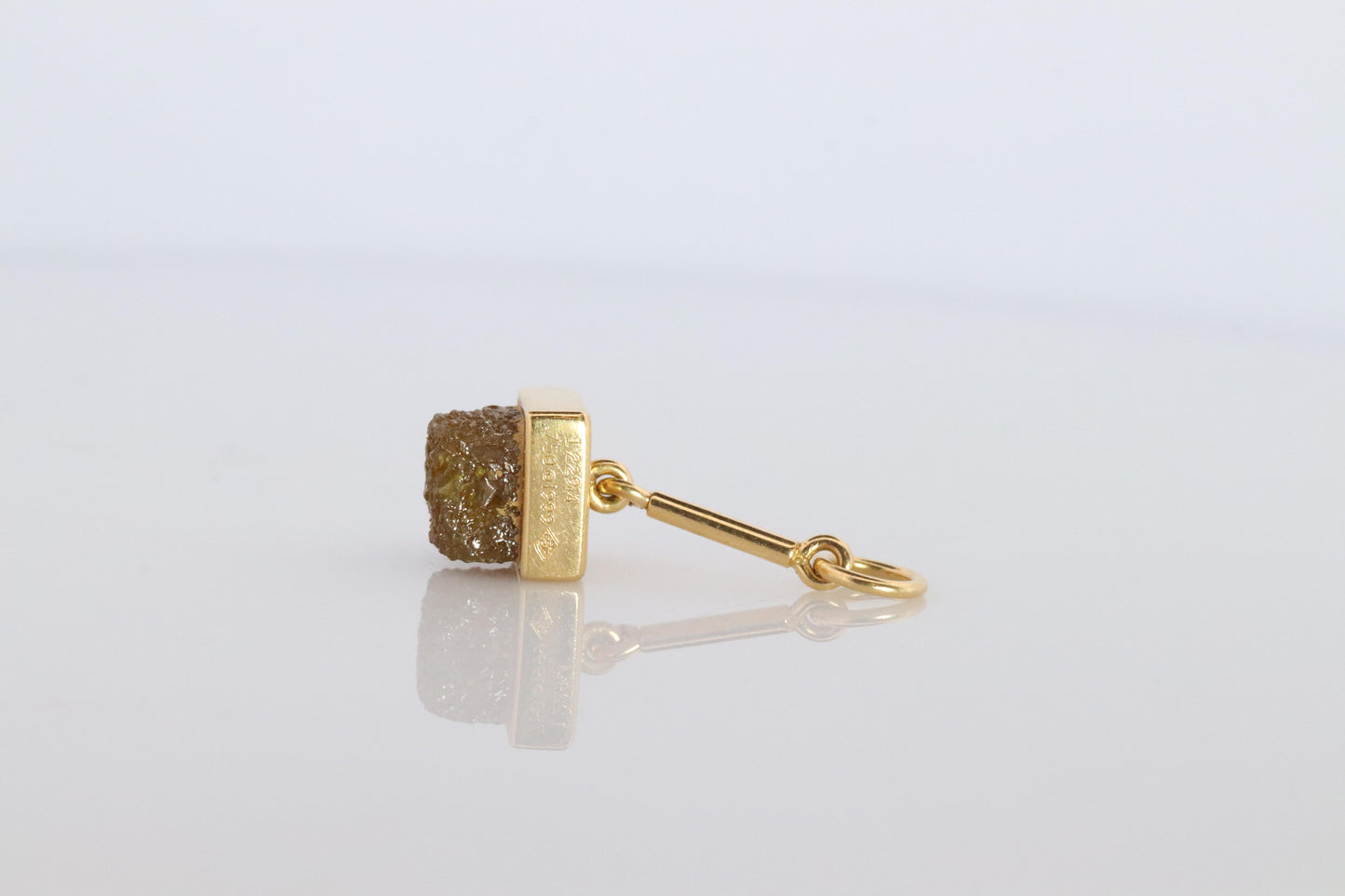 Genuine Cartier Diamond Pendant. 18k YG Rough Diamond Pendant.
