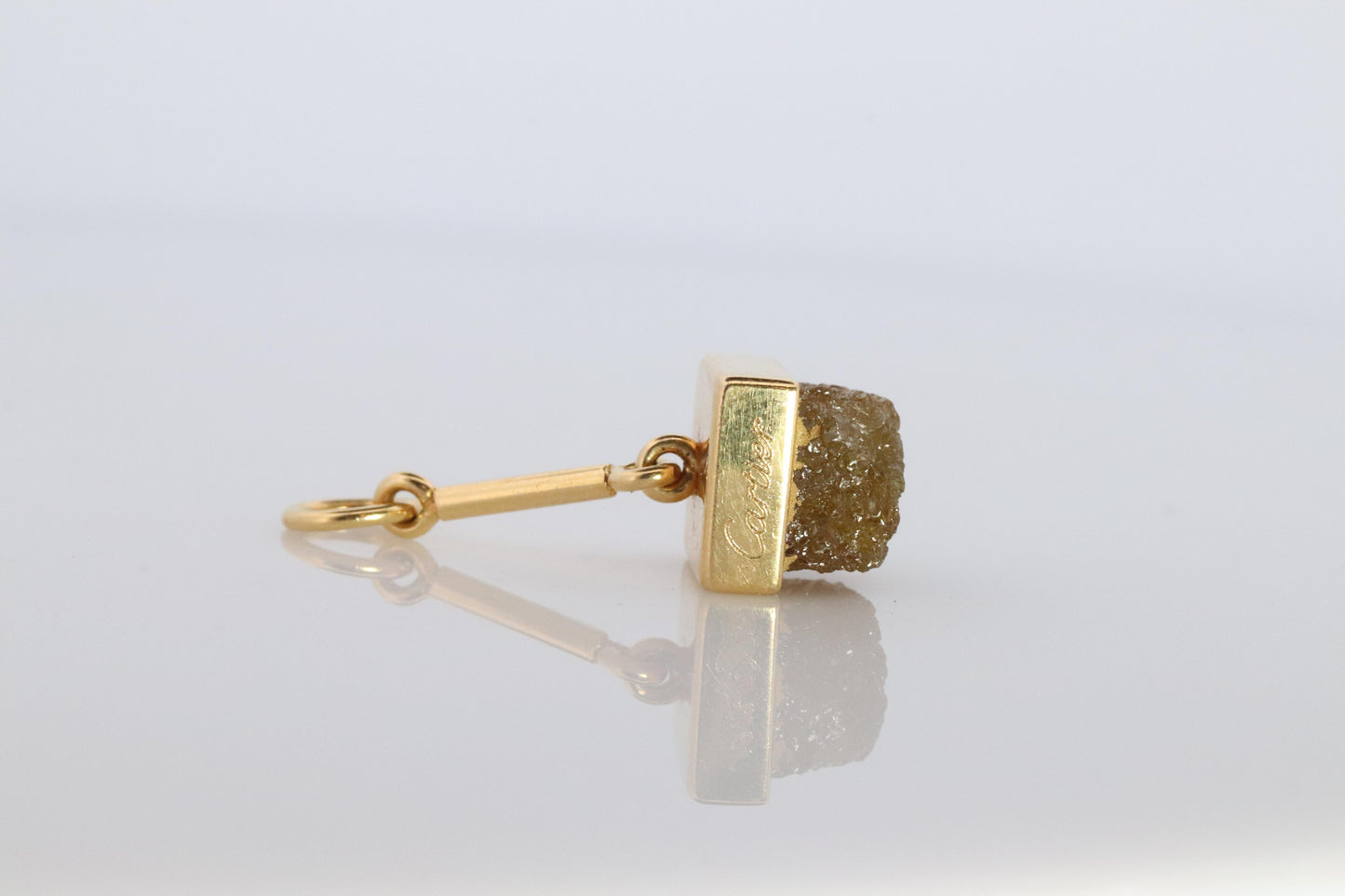 Genuine Cartier Diamond Pendant. 18k YG Rough Diamond Pendant.