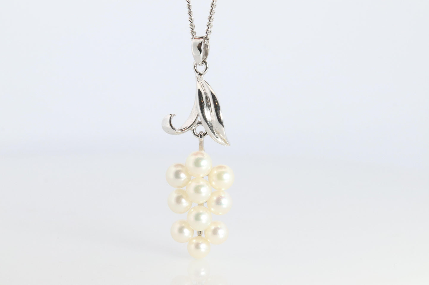Mikimoto Pendant Sterling Silver. Mikimoto Pearl Grape Vine Pendant Necklace.