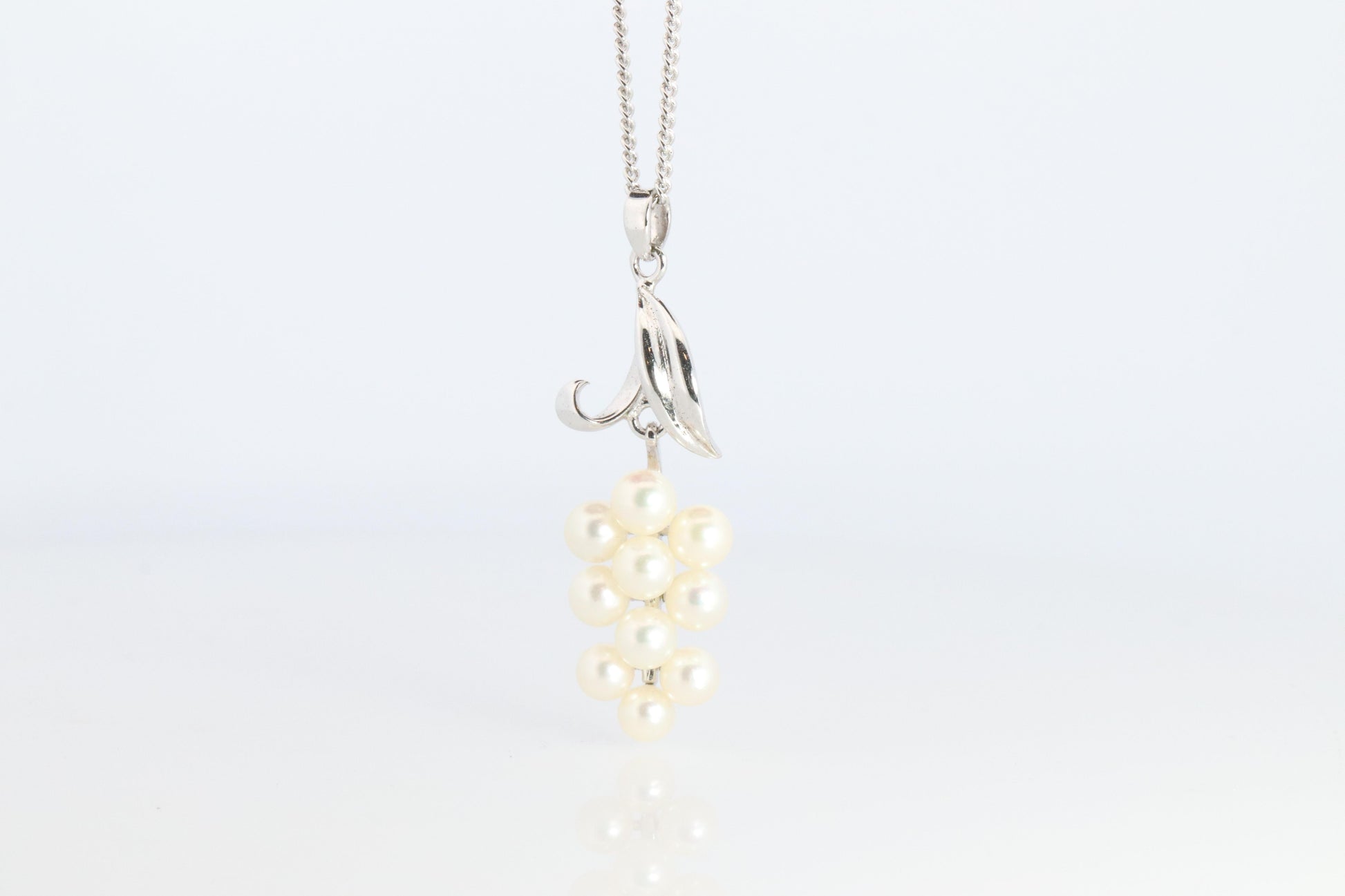 Mikimoto Pendant Sterling Silver. Mikimoto Pearl Grape Vine Pendant Necklace.