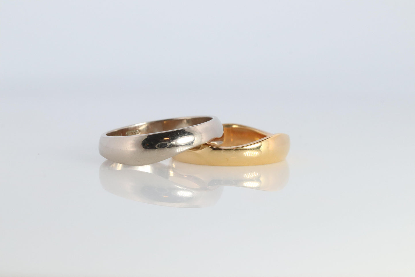 CARTIER Love Me Ring. Cartier Stacking Wedding Band 18k Yellow and White Band.