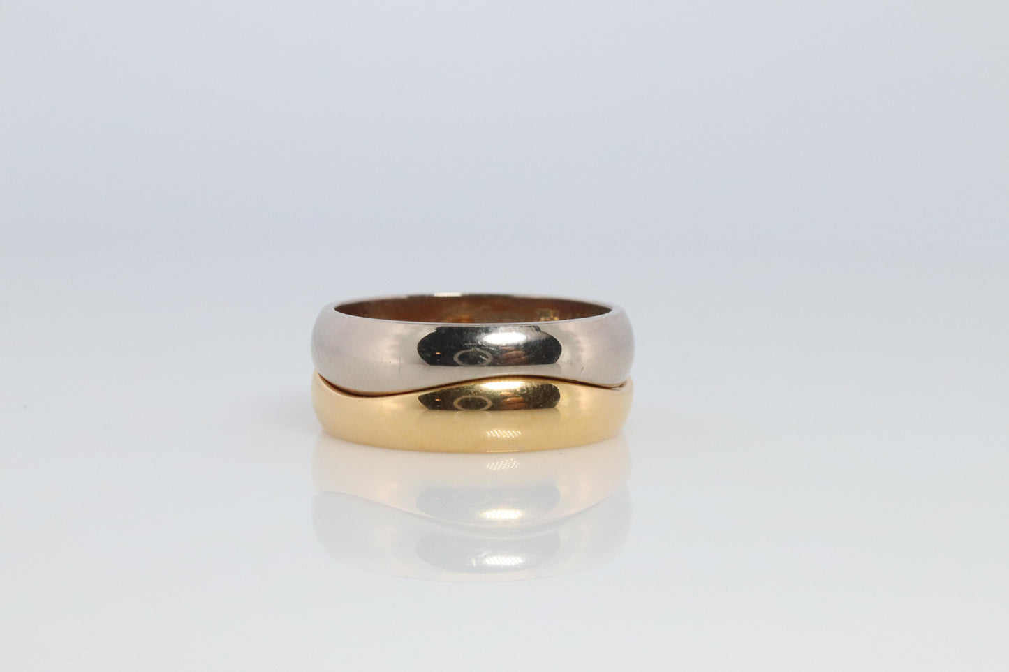 CARTIER Love Me Ring. Cartier Stacking Wedding Band 18k Yellow and White Band.