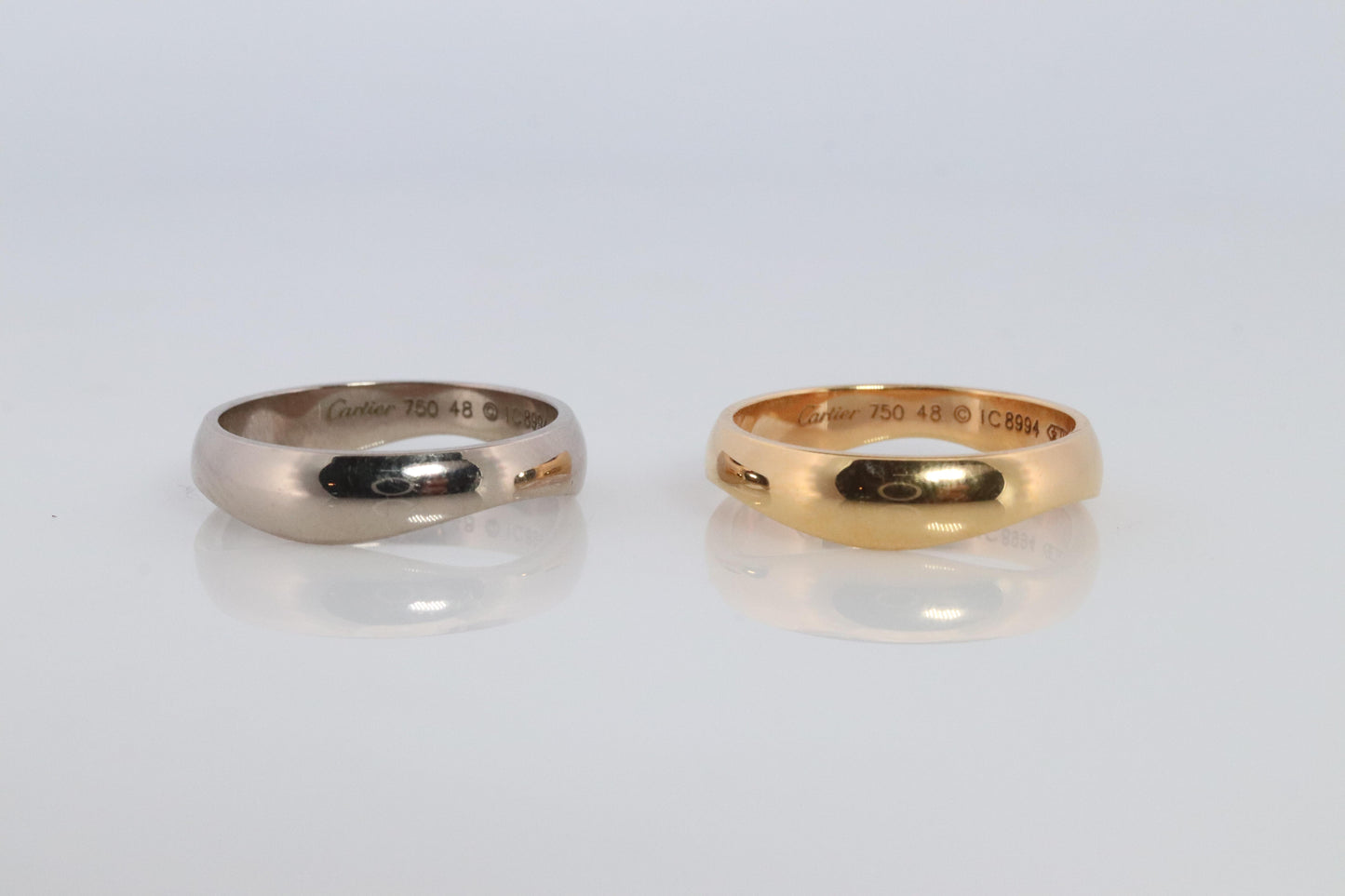 CARTIER Love Me Ring. Cartier Stacking Wedding Band 18k Yellow and White Band.