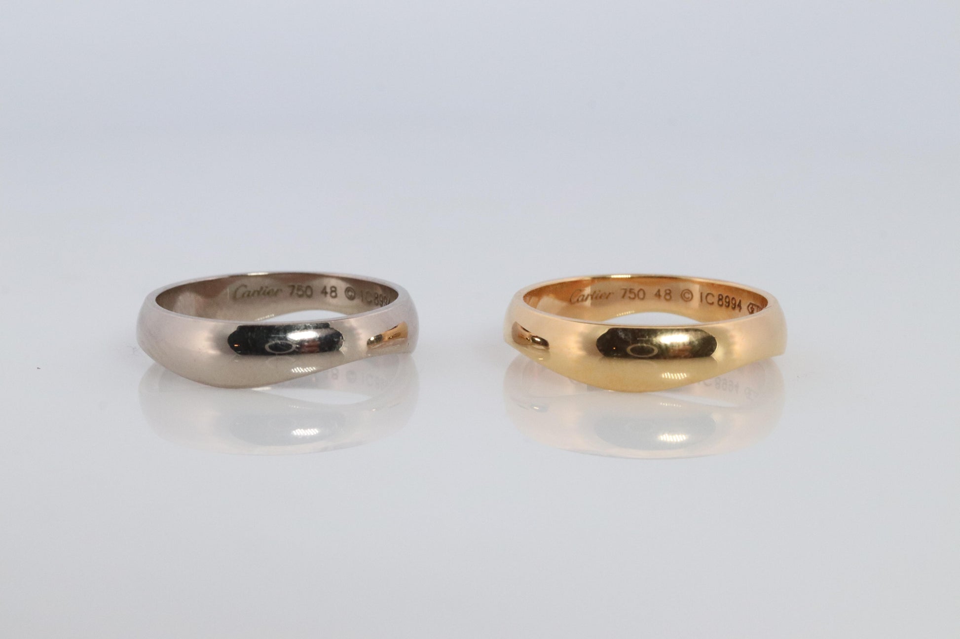 CARTIER Love Me Ring. Cartier Stacking Wedding Band 18k Yellow and White Band.