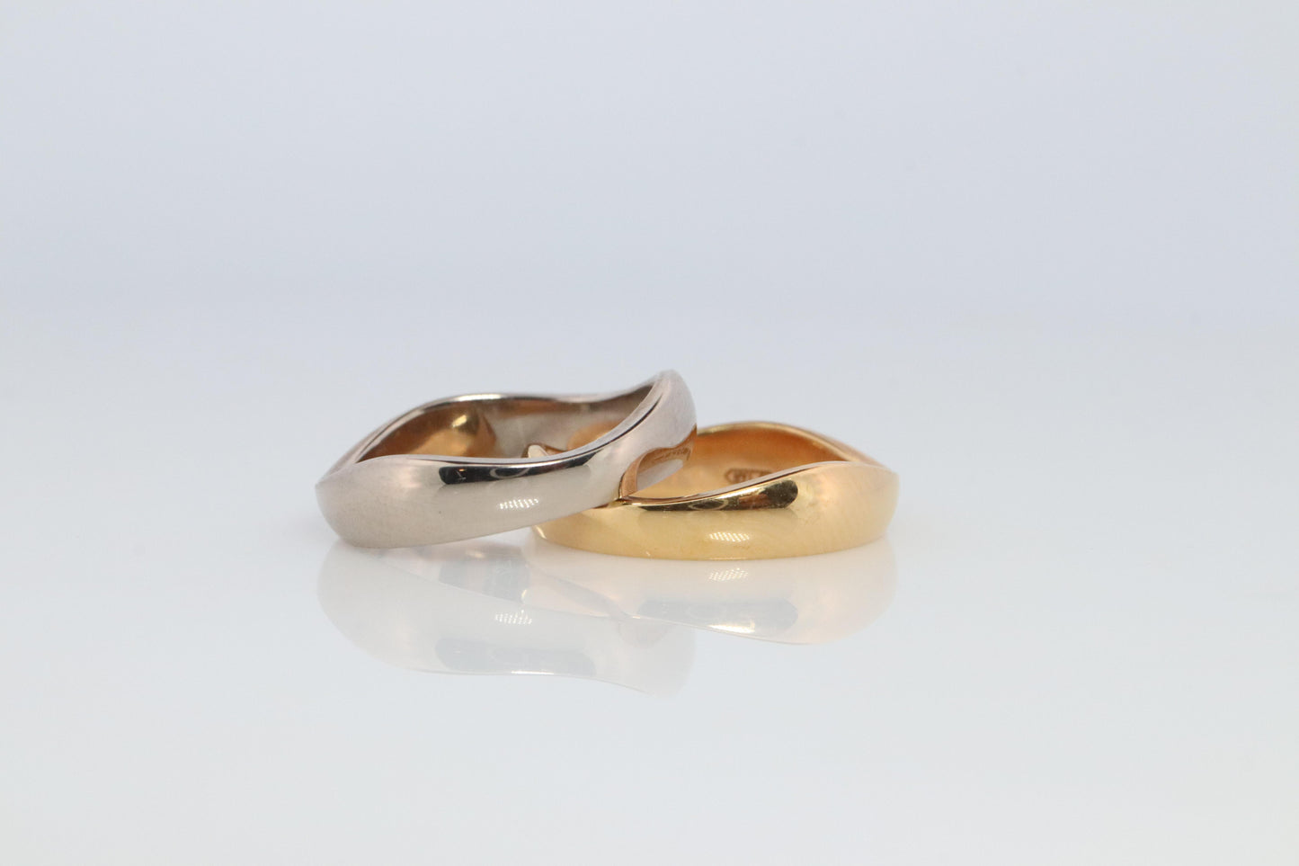 CARTIER Love Me Ring. Cartier Stacking Wedding Band 18k Yellow and White Band.