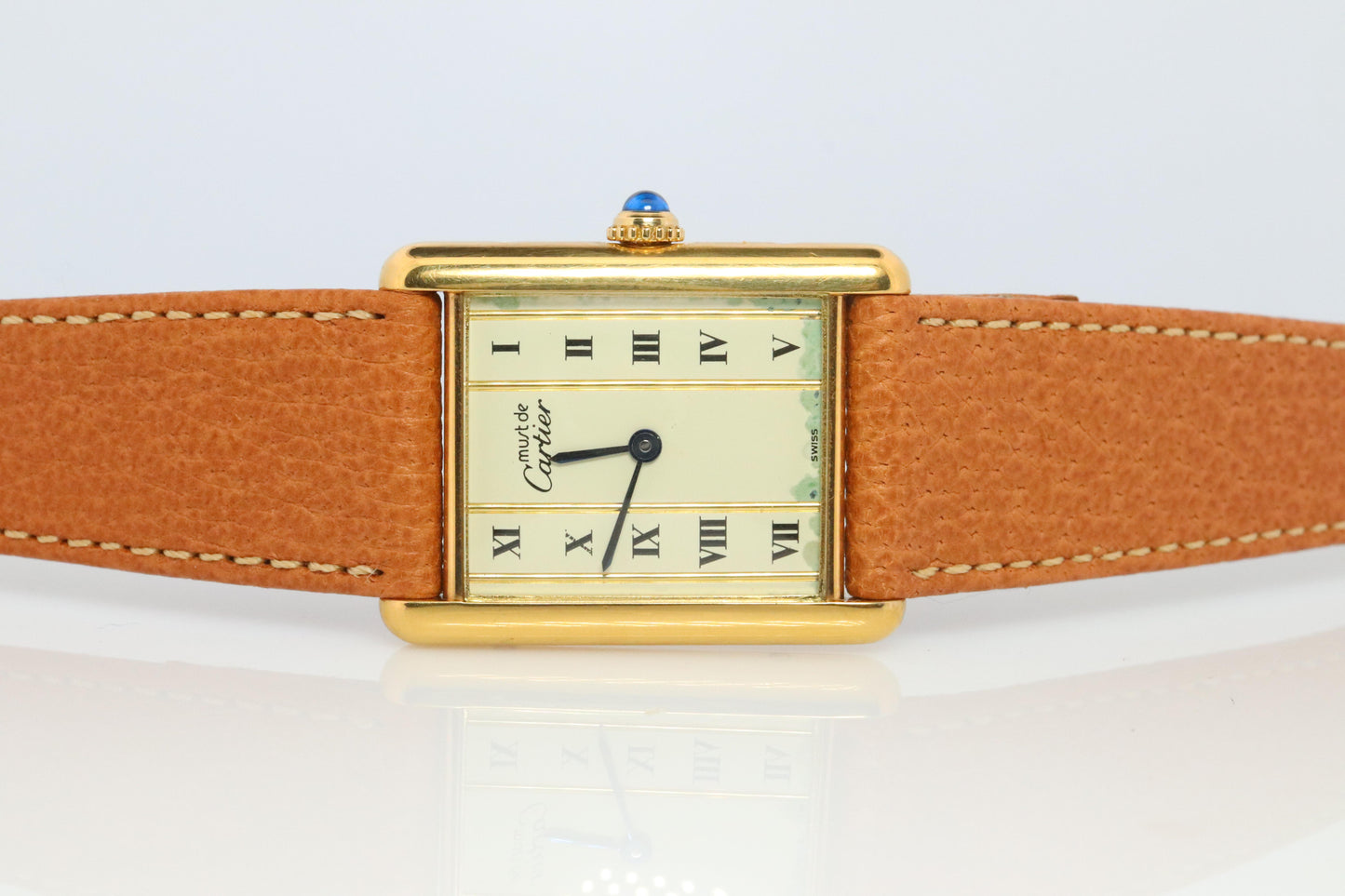 Vintage Must de Cartier 590005 Tank Watch. Cartier Pillar Dial ARGENT Tank.