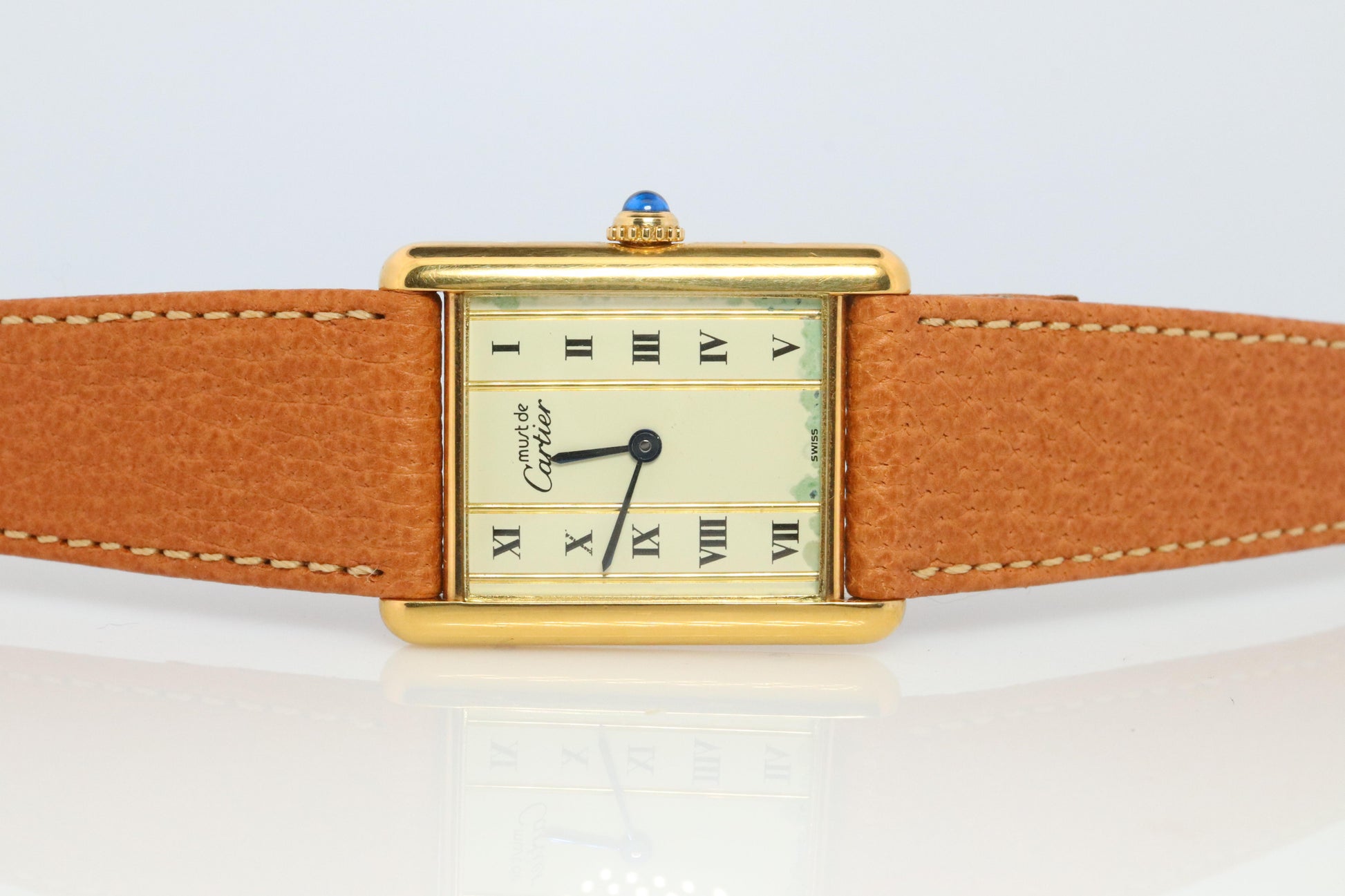 Vintage Must de Cartier 590005 Tank Watch. Cartier Pillar Dial ARGENT Tank.