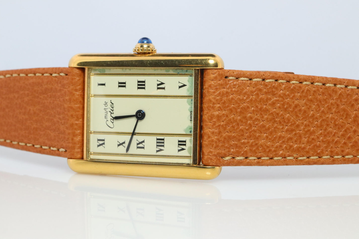 Vintage Must de Cartier 590005 Tank Watch. Cartier Pillar Dial ARGENT Tank.