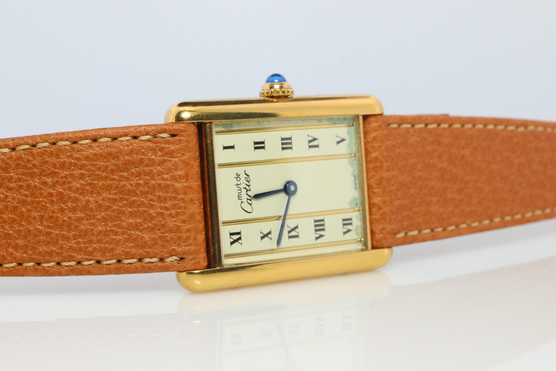 Vintage Must de Cartier 590005 Tank Watch. Cartier Pillar Dial ARGENT Tank.