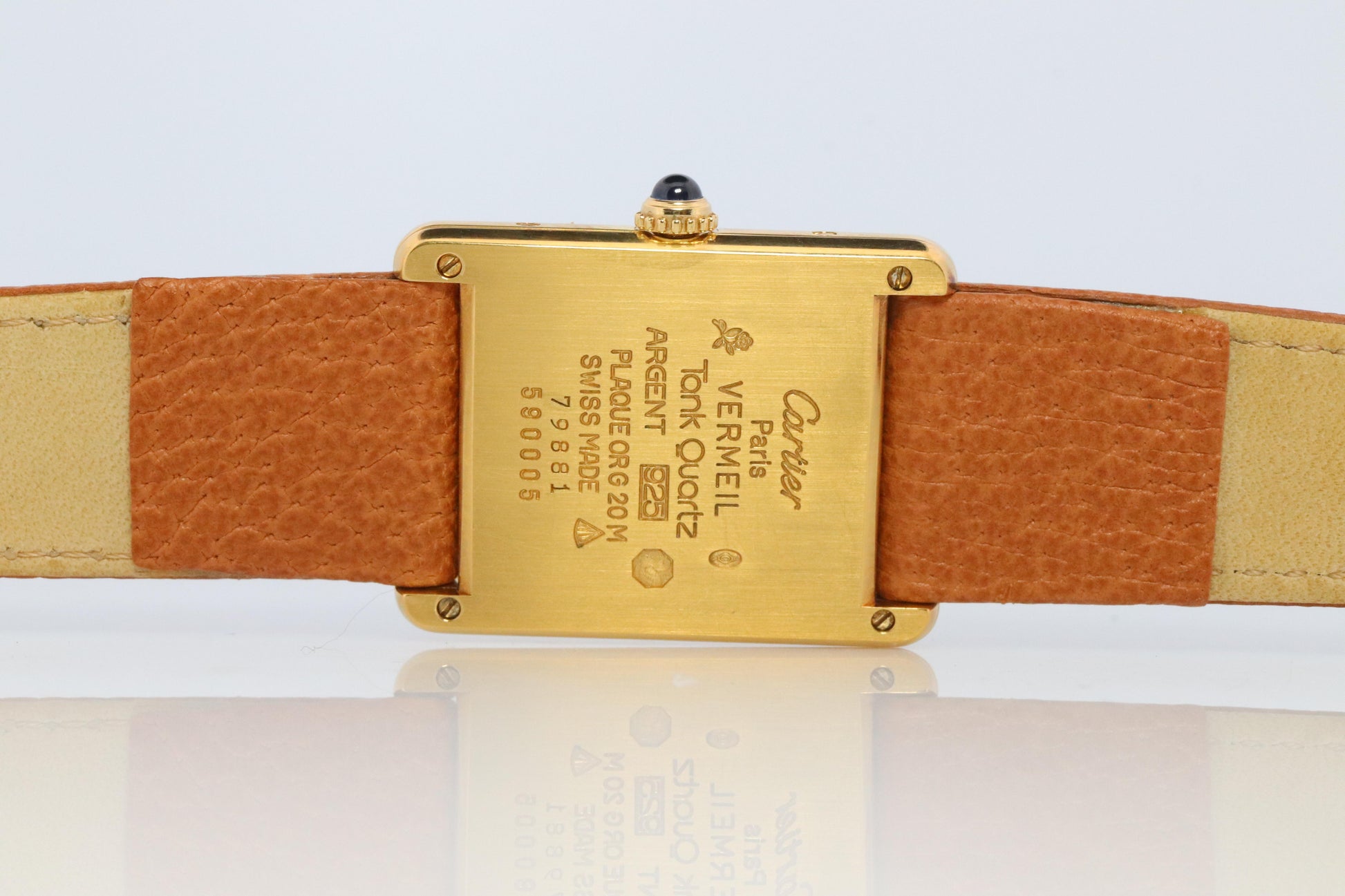 Vintage Must de Cartier 590005 Tank Watch. Cartier Pillar Dial ARGENT Tank.