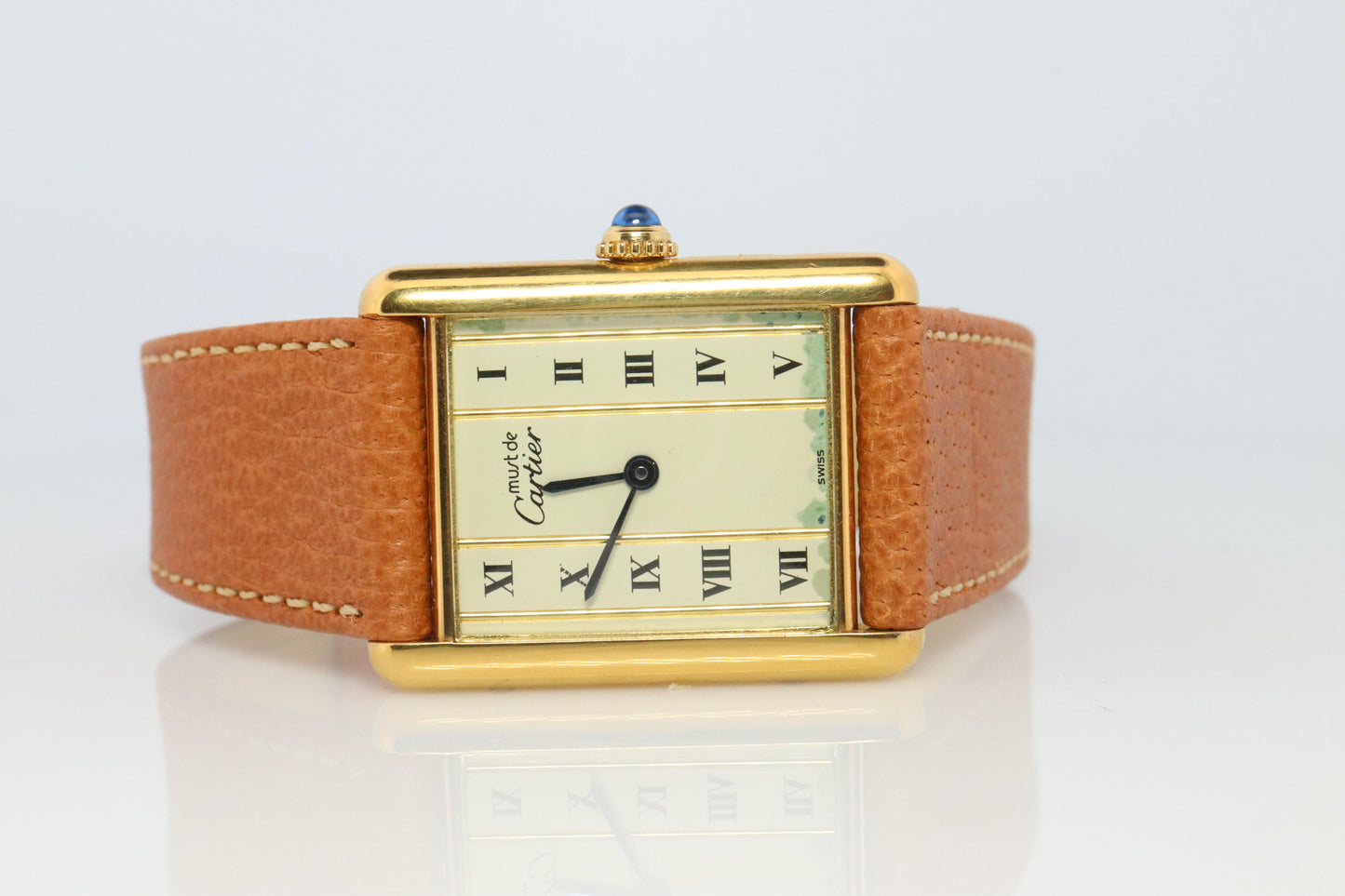 Vintage Must de Cartier 590005 Tank Watch. Cartier Pillar Dial ARGENT Tank.