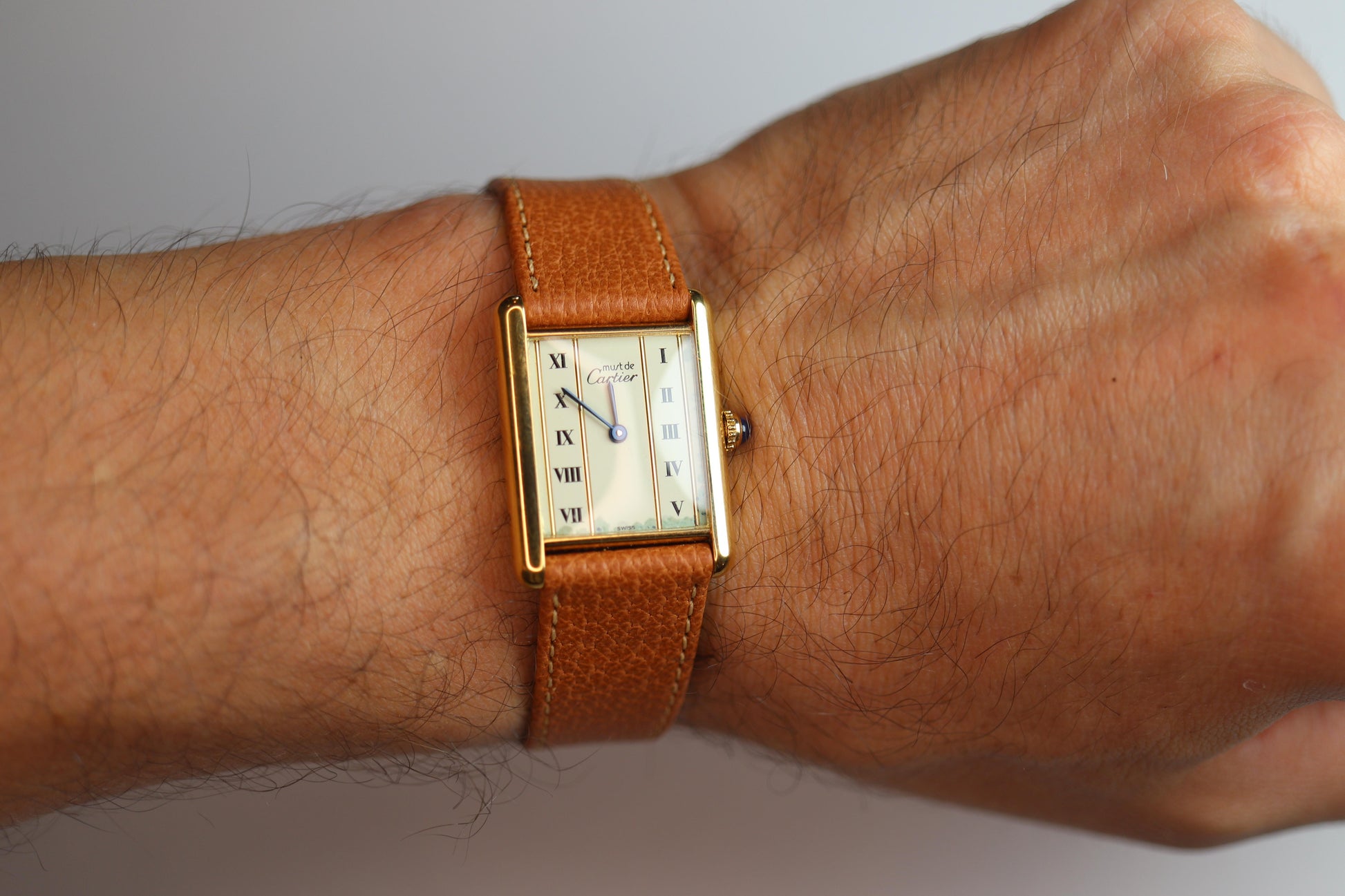 Vintage Must de Cartier 590005 Tank Watch. Cartier Pillar Dial ARGENT Tank.