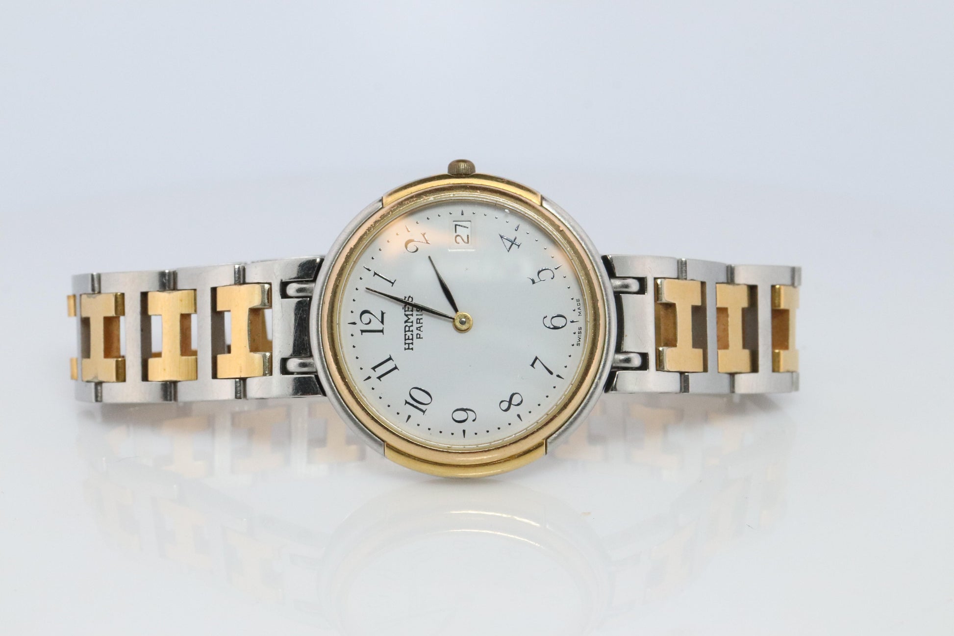 Genuine HERMES Windsor GM 31mm Round Quartz Watch White Dial