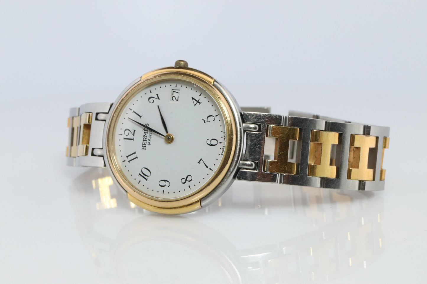 Genuine HERMES Windsor GM 31mm Round Quartz Watch White Dial