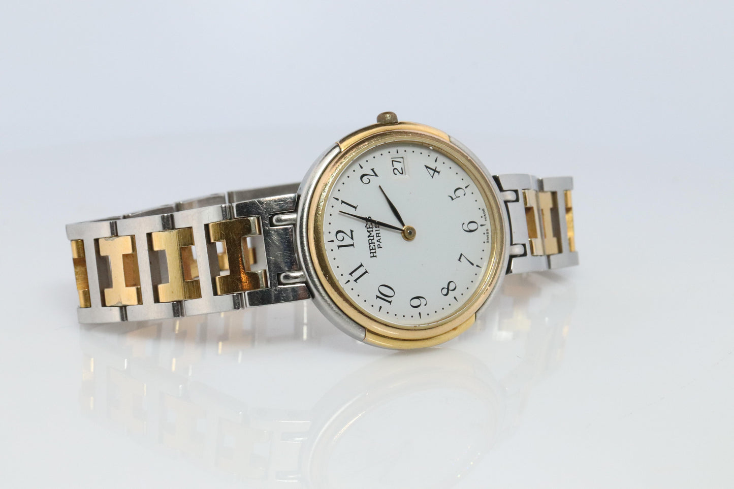 Genuine HERMES Windsor GM 31mm Round Quartz Watch White Dial