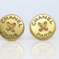 Chanel Earrings. Genuine CC CHANEL Round LOGO Clip on earrings Stitched Buttons