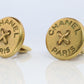 Chanel Earrings. Genuine CC CHANEL Round LOGO Clip on earrings Stitched Buttons