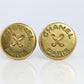 Chanel Earrings. Genuine CC CHANEL Round LOGO Clip on earrings Stitched Buttons